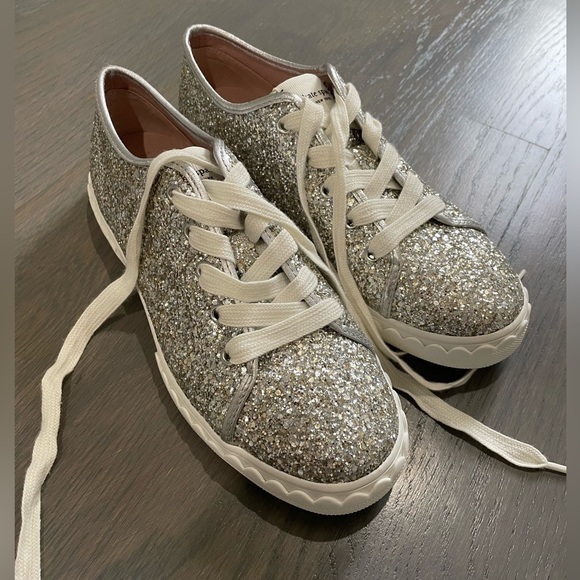 Kate Spade Silver Glitter Sneakers - Picture 1 of 4